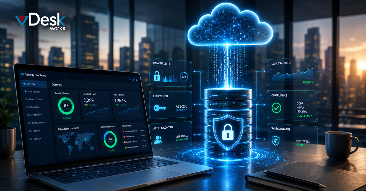 Cloud PC, Database Security, Data Protection, Cybersecurity, vDeskWorks, Data Privacy, IT Security, Cloud Computing