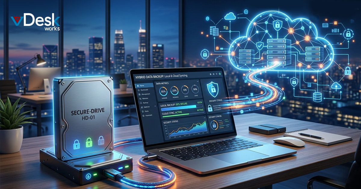Cloud PC, Cloud Backup, Local Backup, Data Protection, vDeskWorks, Backup Strategy, Hybrid Backup, Cloud Computing, Data Security, Remote Work